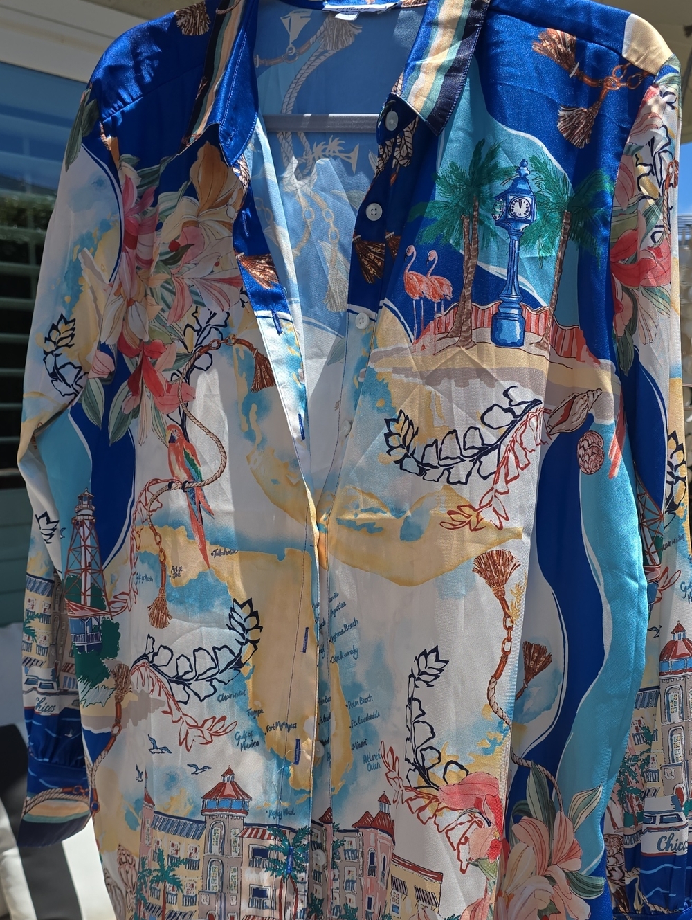 Chico's Multicolor Printed Button Down Blouse - Picture 9 of 11